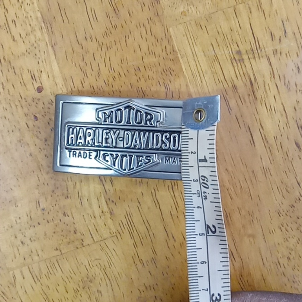 Harley-Davidson Silver and Black Rectangular Logo Belt Buckle - Picture 6 of 8